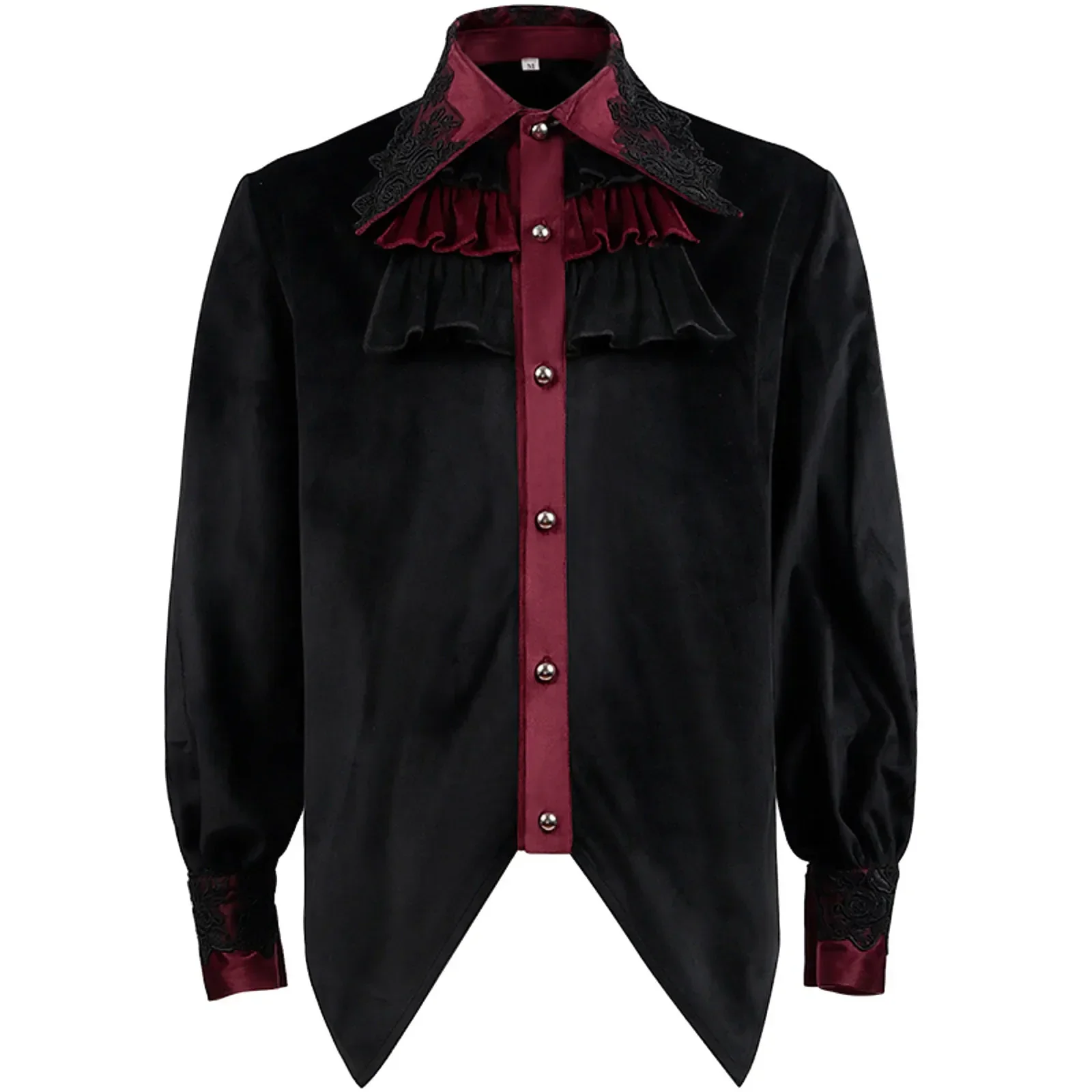 Men's Shirts Vampire Renaissance Victorian Gothic Medieval Long Sleeve Shirts Blouse Men Halloween Costume Tunic Top