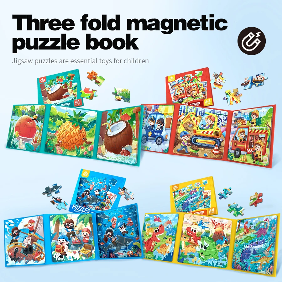 San-In-1 90% off Stacked Magnetic Puzzle Book, Kidsren's Educational Enlightenment Logical Thinking Puzzle Toy, Difficulty Upgrade Challenge Game, Family Interactive Travel Friendly, Christmas, Halloween Birthday Gift