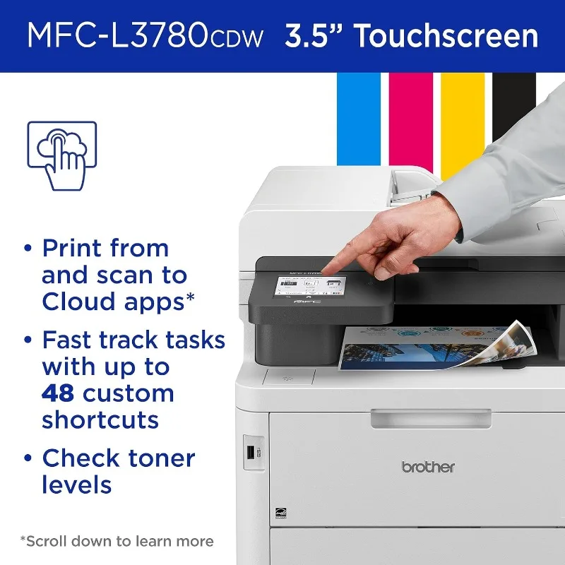MFC-L3780CDW Wireless Digital Color All-in-One Printer with Laser Quality Output, Single Pass Duplex Copy & Scan