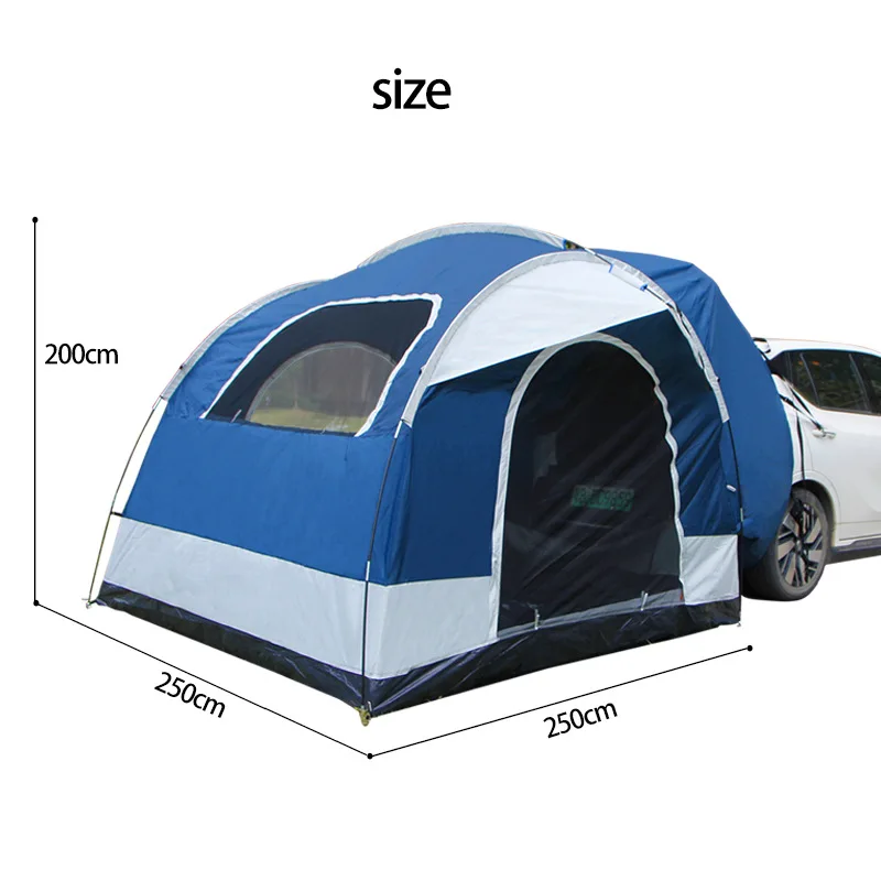 Waterproof Car Rear Tent, Outdoor Camping, Hiking Sunshade Road Trip, Vehicle Awning, Pergola, Self-Driving, Tourist, 3-4Persons