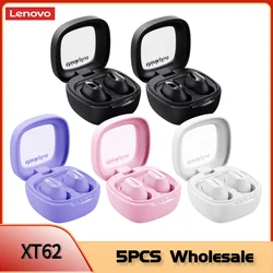 오리지널 레노버 XT62 TWS 이어폰, 블루투스 5.3 무선 이어버드, 저지연 헤드폰, 하이파이 스포츠 헤드셋, 마이크 HD 통화 포함, 5 개
