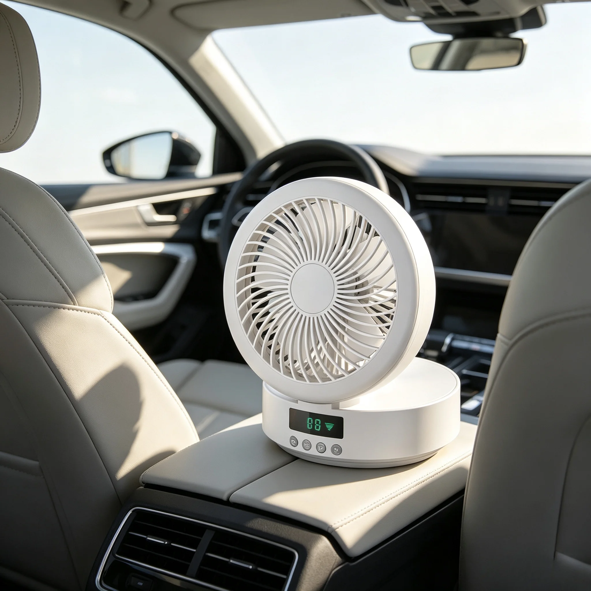 Foldable  Desktop Fan USB Rechargeable Portable Cooling Fan Long Battery Life For Car Interior Office Dorm Household Daily Use