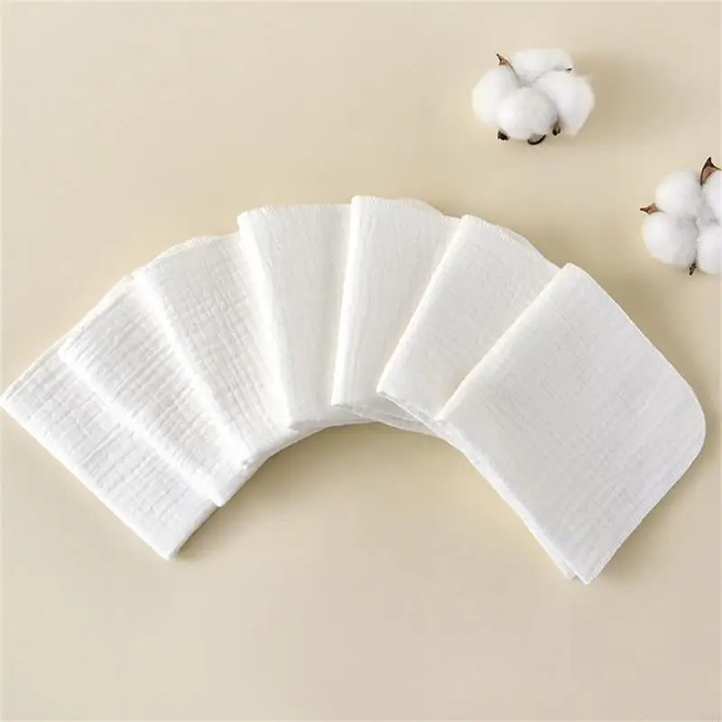   Cotton Drooling Bib Baby Washcloth Newborns Face Towel 4-Layer Absorbent Burp Cloths Breathable 25x25cm/25x50cm