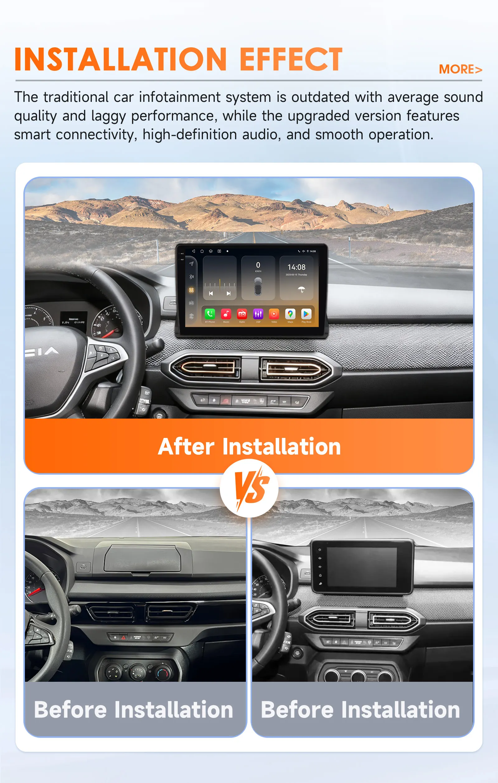 Reproductor de Radio de coche Android para Dacia Sandero Stepway Renault Talian 2021 -2025 Carplay Auto GPS Multimedia de Snapdragon 6115