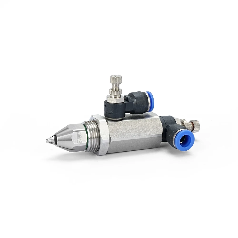 SS Air Atomizing Nozzle Ultrasonic Fine Mist Nozzle  with Regulating Valve Industrial Humidification Cooling Dry Fog Spray