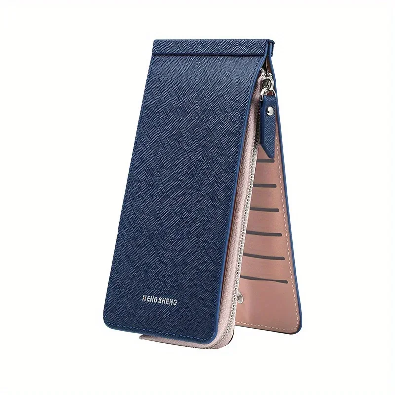 Slim & Stylish Faux Leather Wallet - Multi-Card Slots Easy Clean Card Holder Women Men Bag Multi-card Zipper