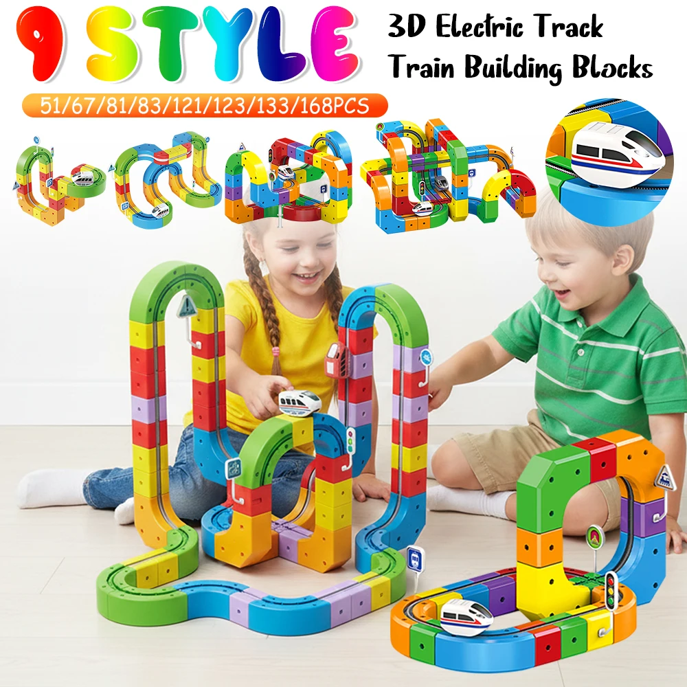 Electric Magnetic Track Set with Anti-Gravity Vehicles 100+ Pieces STEM Building Toys DIY Railway Toy Gift Box For Kids Gift