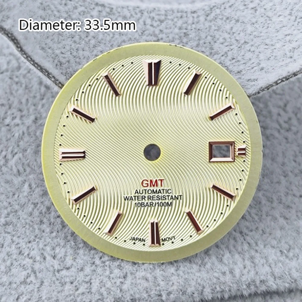33.5 مللي متر NH34 الطلب الأخضر الأزرق الأصفر تموج الماء GMT الطلب NH34 مناسبة لليابان NH34 ساعة يد تعمل بالحركة الأوتوماتيكية الملحقات