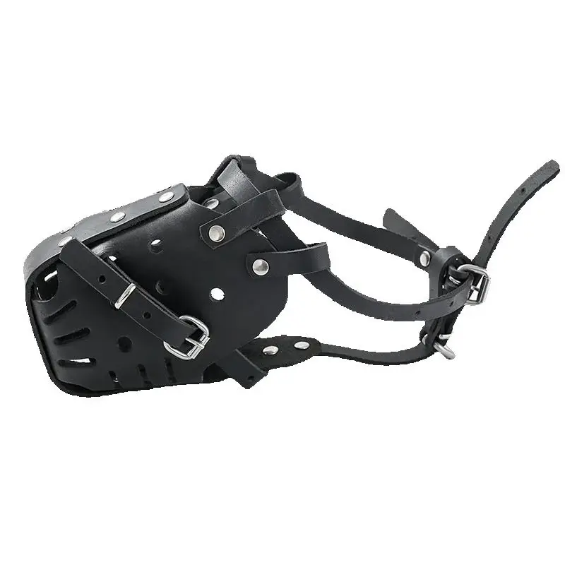 

Military Grade Leather Muzzle - Anti-Bite Bark Control Training Mask for Malinois Rottweiler, Adjustable Strap (CE Certified)​