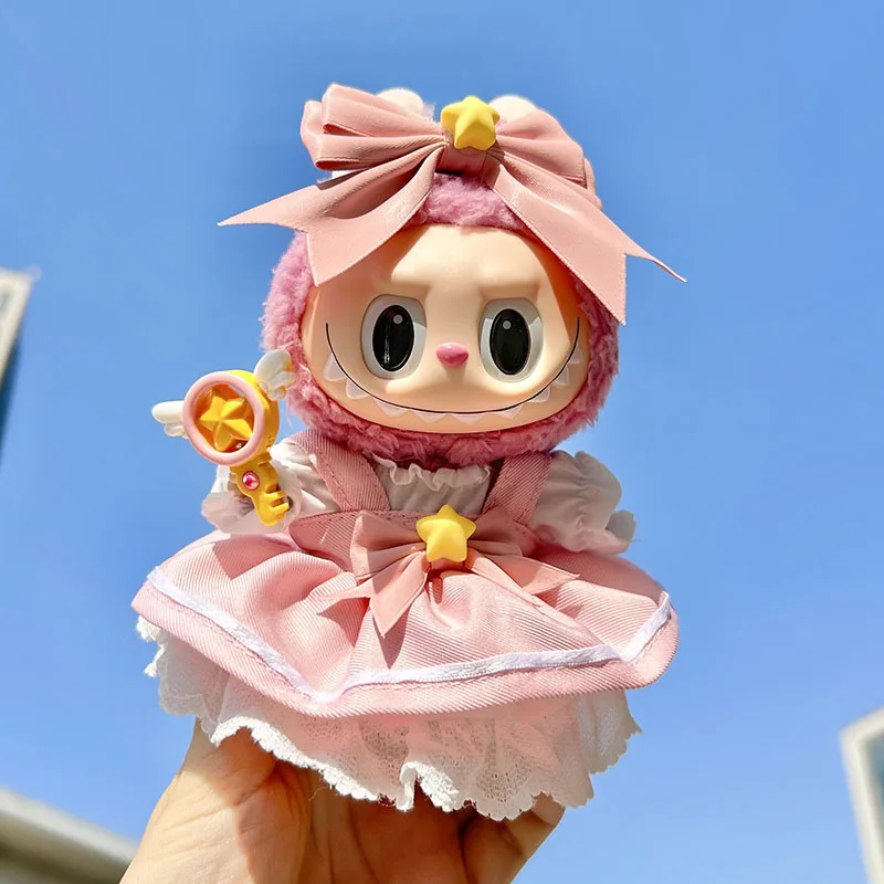 17cm Cute Baby Clothes Accessories For Korea Kpop Exo Labubu Idol Dolls Skirt Doll Clothes Clothing Fans Overalls  No Doll