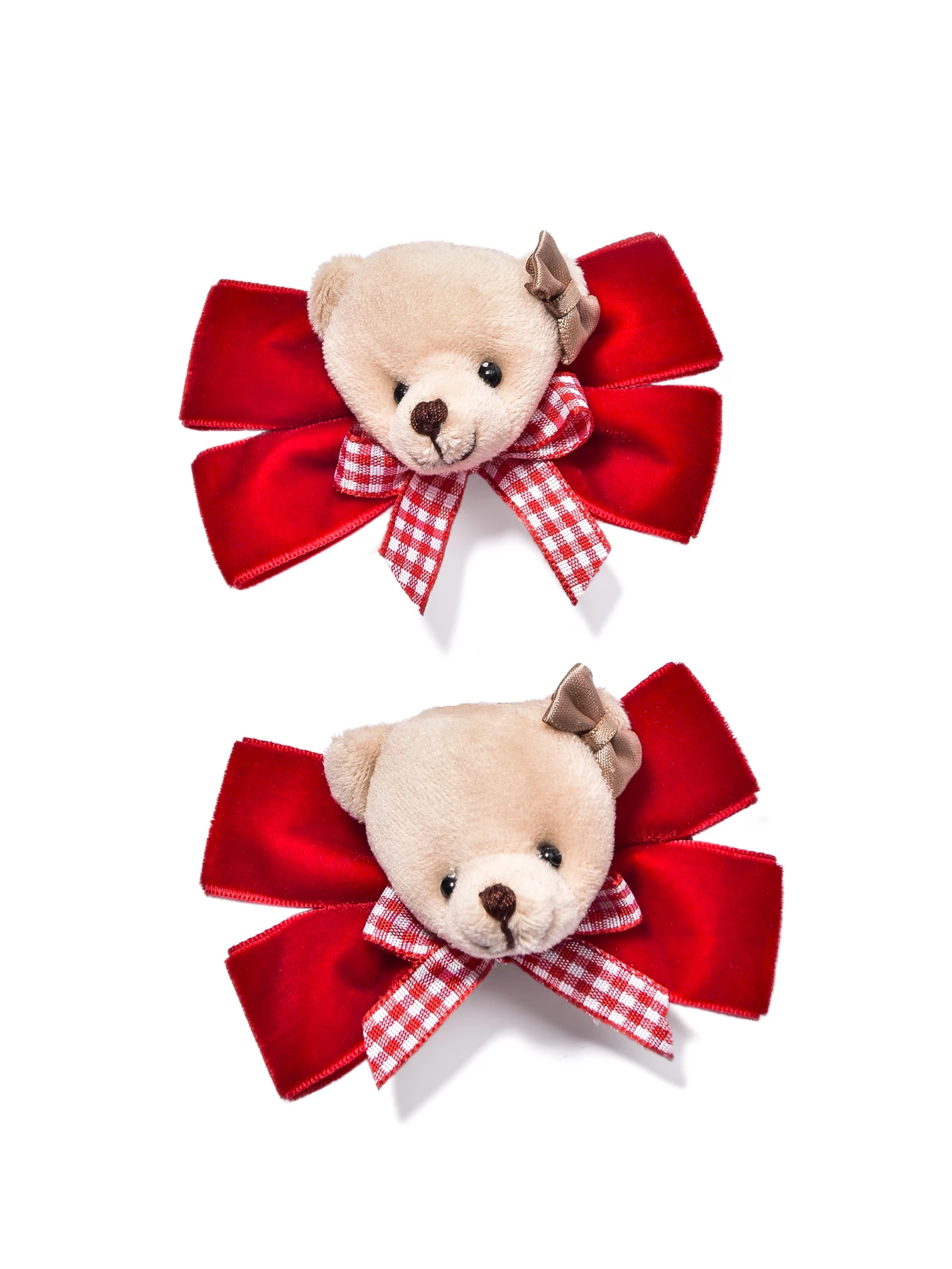 

2 упаковки плюшевых заколок для волос «Медведь» с галстуком-бабочкой для повседневной укладки, праздничные подарки, аксессуары для костюмов для вечеринок