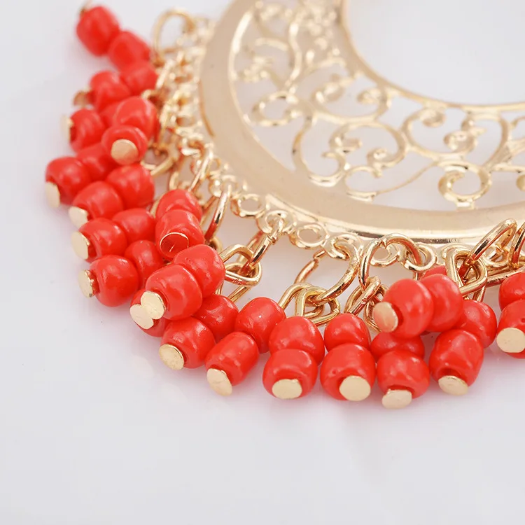 Andalusian Flamenco Earrings Gypsy Spanish Red Dance  Earrings for Women