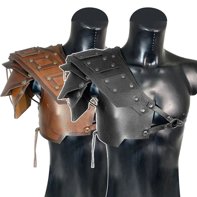 Retro mittelalter liche neue Single Shoulder Rüstung Gladiator Kampf Ritter Krieger Paulons Kostüme Halloween Cosplay Zubehör