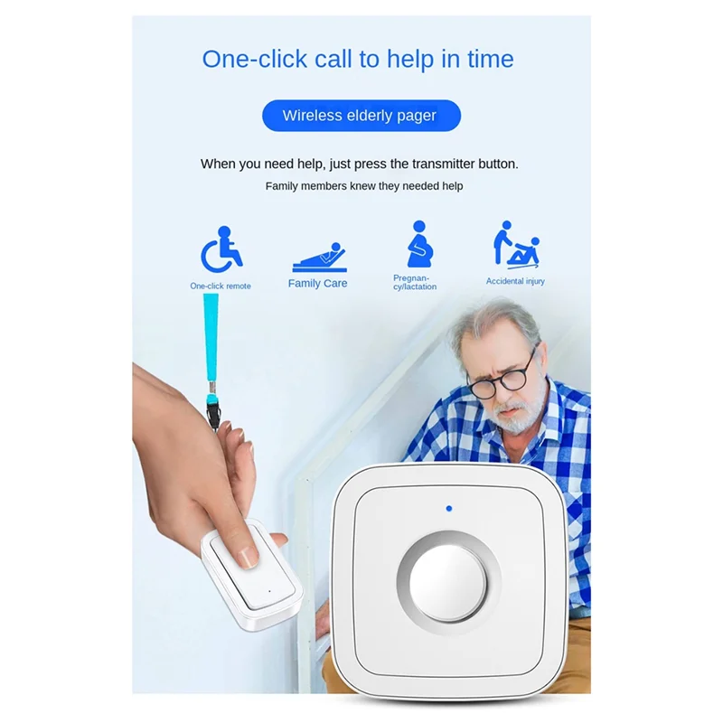 Кнопка вызова, пейджер, беспроводной пейджер, 5 передач, беспроводные дверные звонки, 300 м для людей пожилых людей/париков/с ограниченными возможностями/пряжаной женщины, прочная вилка стандарта США