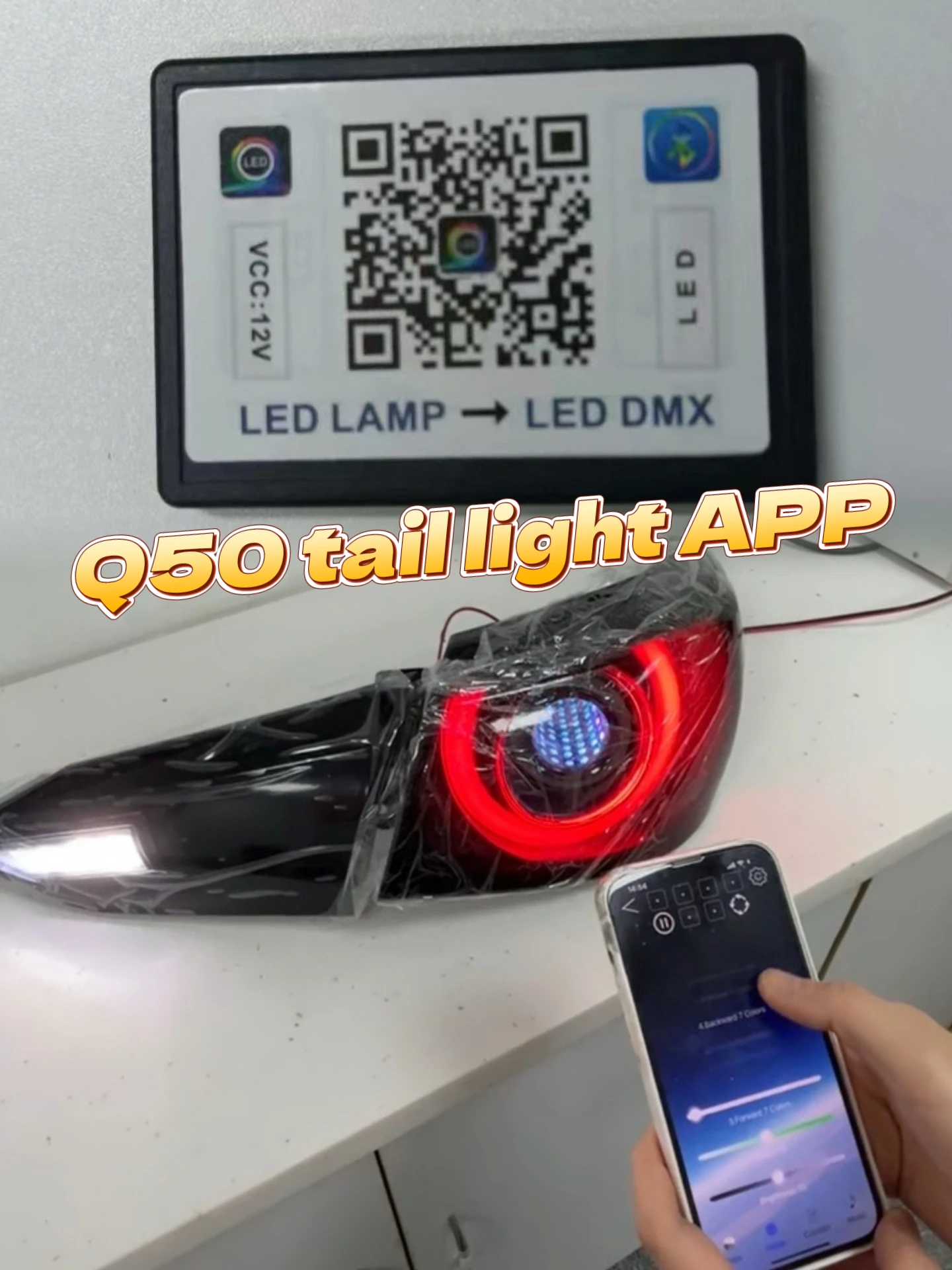 Fotografia 7: Luz Traseira LED Vermelha Fumê Nova Chegada Para INFINITI Q50 V2 Deep-set 2014-2017 2018+
