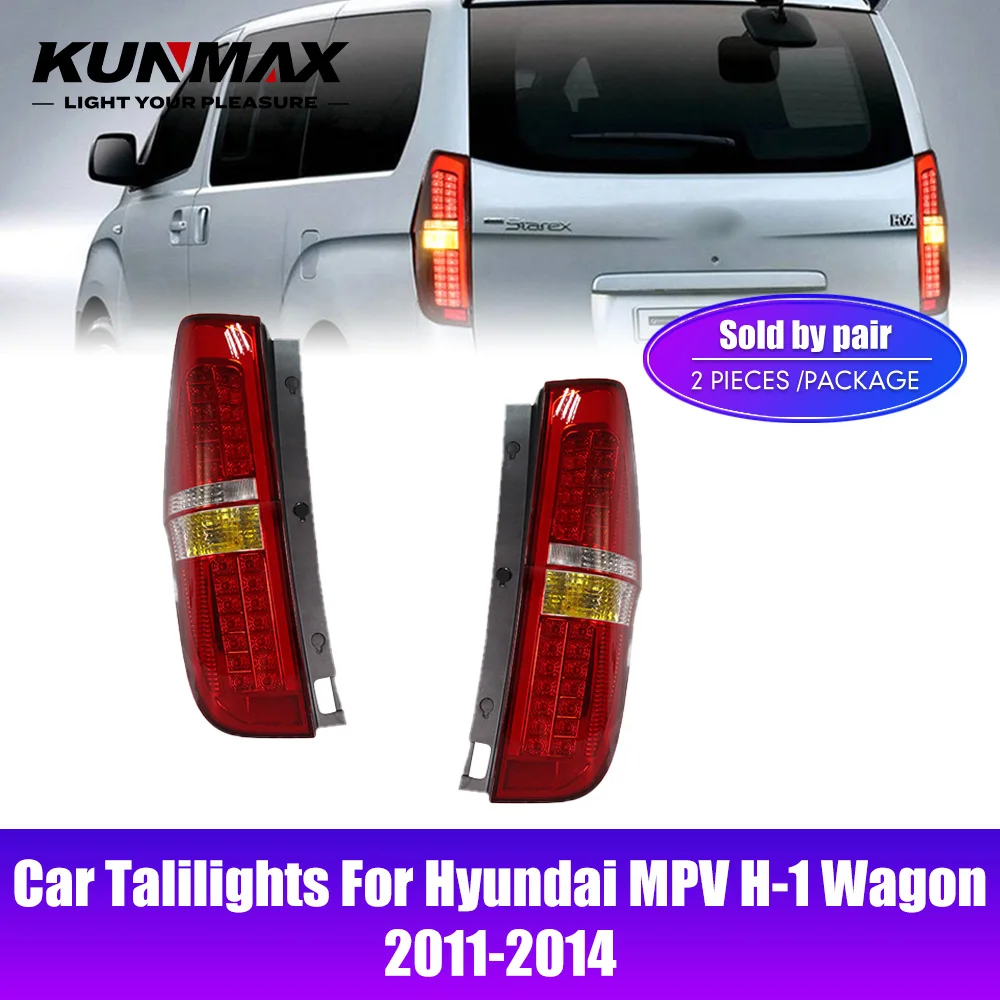 2PCs Car Tail Light Assembly For Hyundai MPVH-1 Wagon 2011-2014 LED DRL Running Light Brake Flowing Water Flicker Tail Lamps