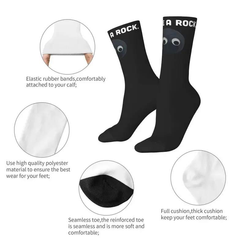 Autumn Winter Casual Women Men Just Be A Rock Socks Everything Everywhere All At Once Sweat Absorbing Football Socks