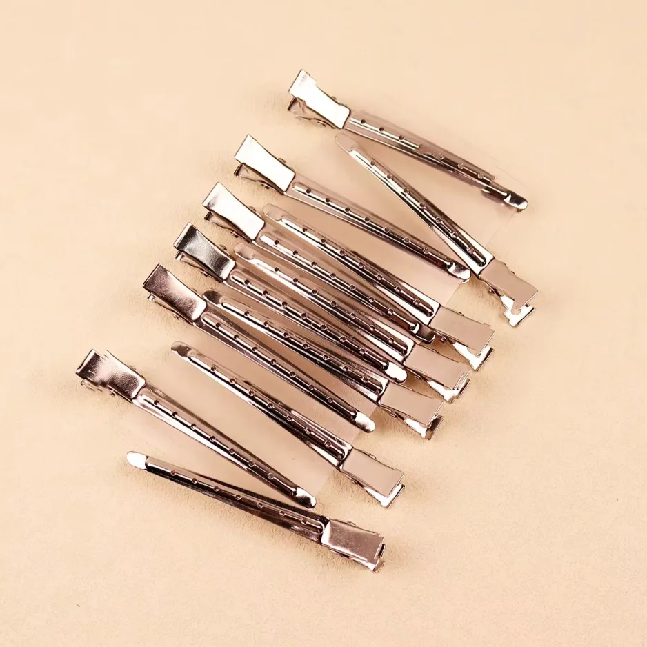 12pcs Stainless Steel Spike Alligator Duck Bill Salon Clips Metallic Hair Barrettes Hair Clips, Special for Real Hair Wigs view 6
