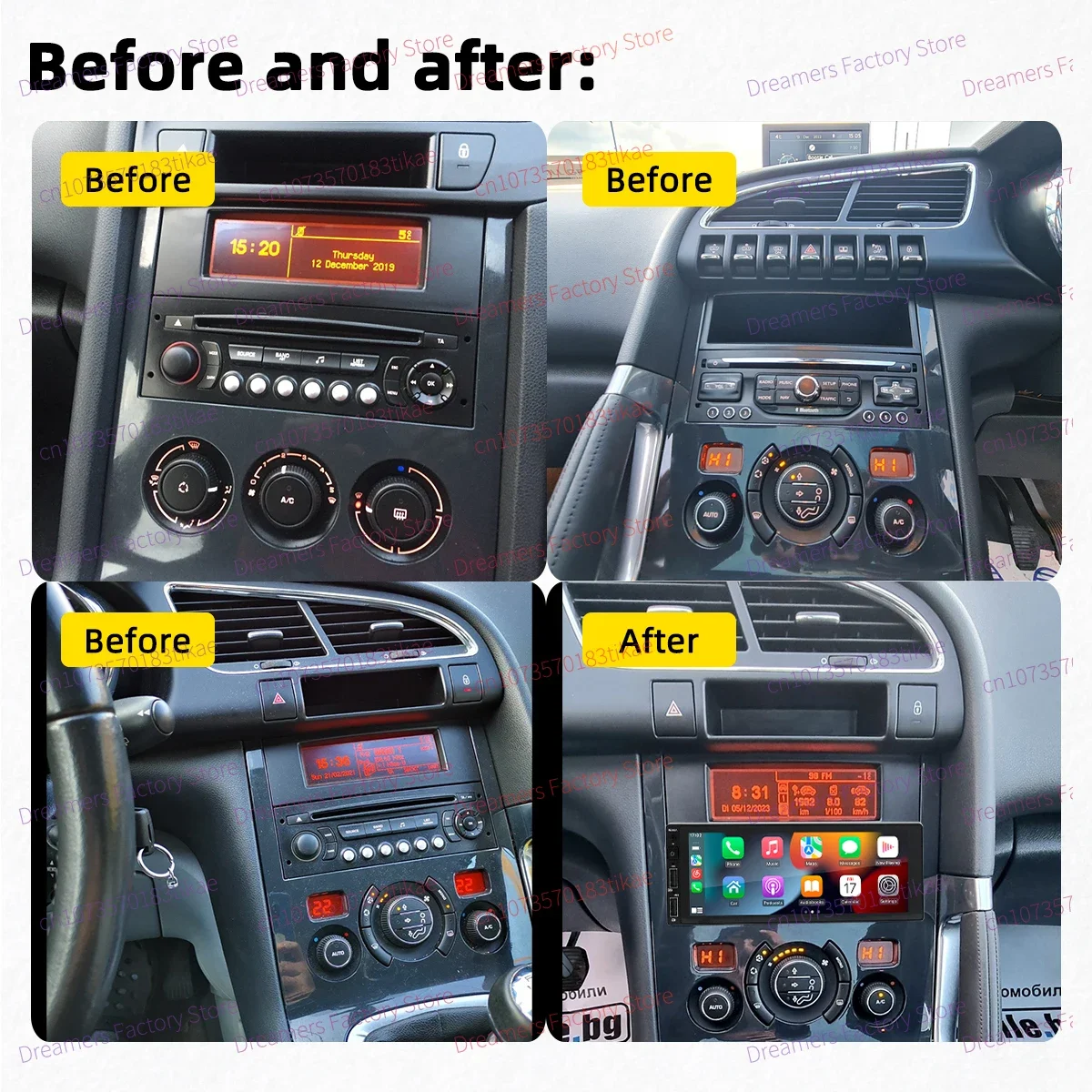 1 Din Android Radio for Peugeot 3008 5008 2009-2017 Carplay Autoradio Android Auto 6.86