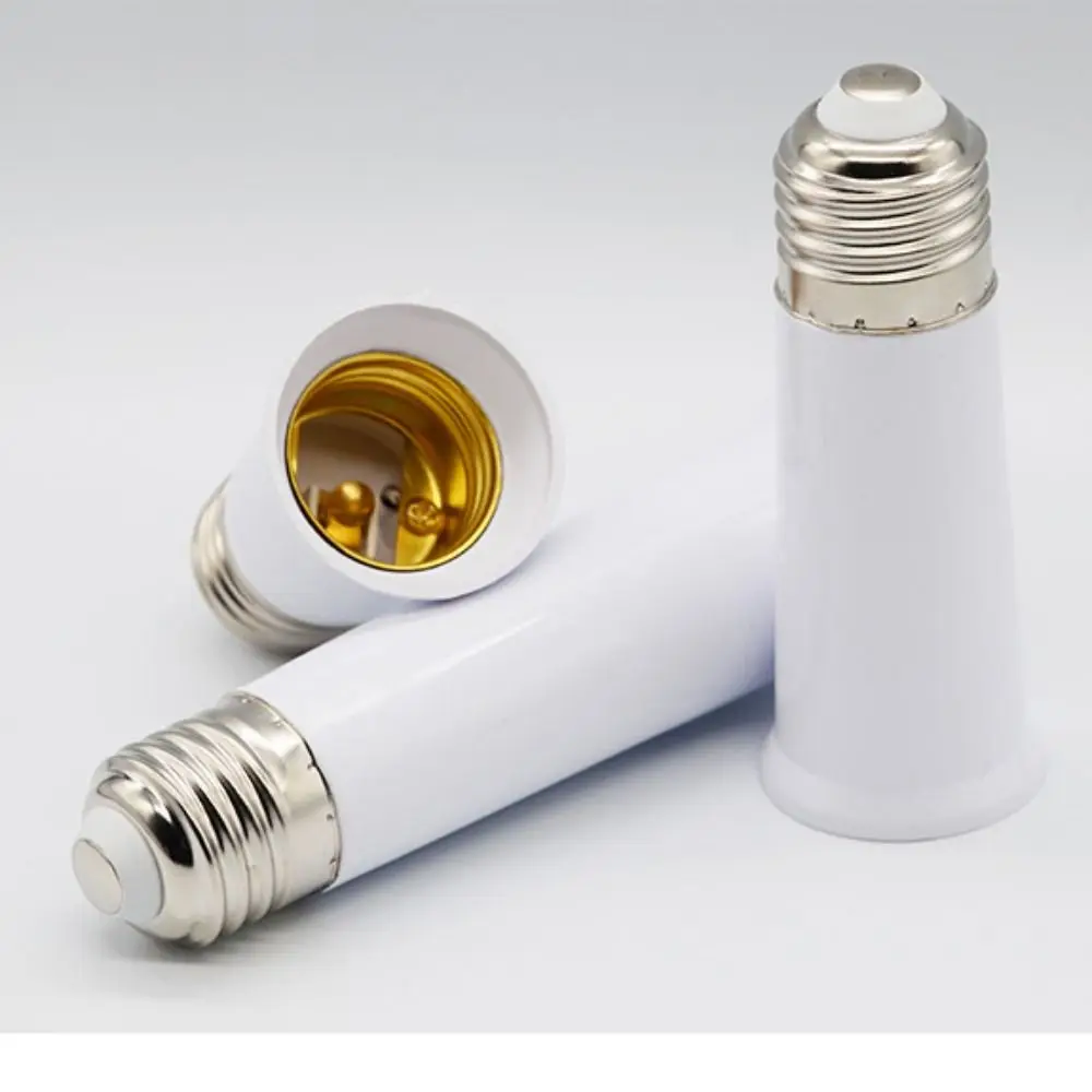 New Plastic E27 To E27 Extender 65mm/95mm/120mm White Light Bulb Adaptor Edison Screw Lamp