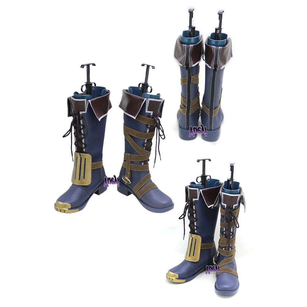 Unisex VI Arcane Cosplay Shoes Boots PU Leather Shoes Halloween Carnival Cosplay Props Custom Made
