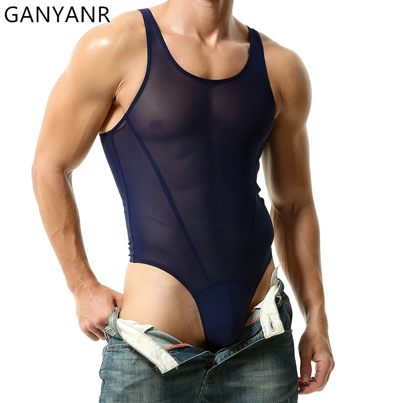GANYANR Tracksuit Men's Sports Set Sweatsuit Boxing Wrestling Singlet Weight Training Suit Fitness Outfit Summer Power Lifting