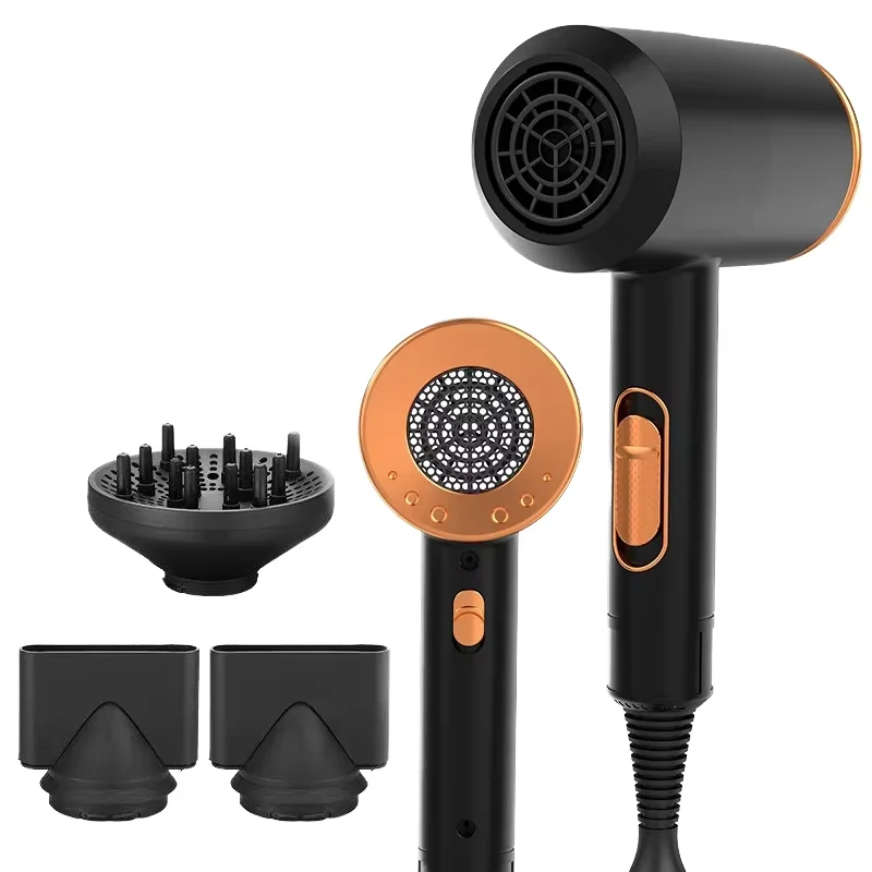 1800W Hotel Use Rechargeable Wireless Cordless Hair Dryer Black Plastic Ionic Professional Portable Household Ionic Blow Dryer