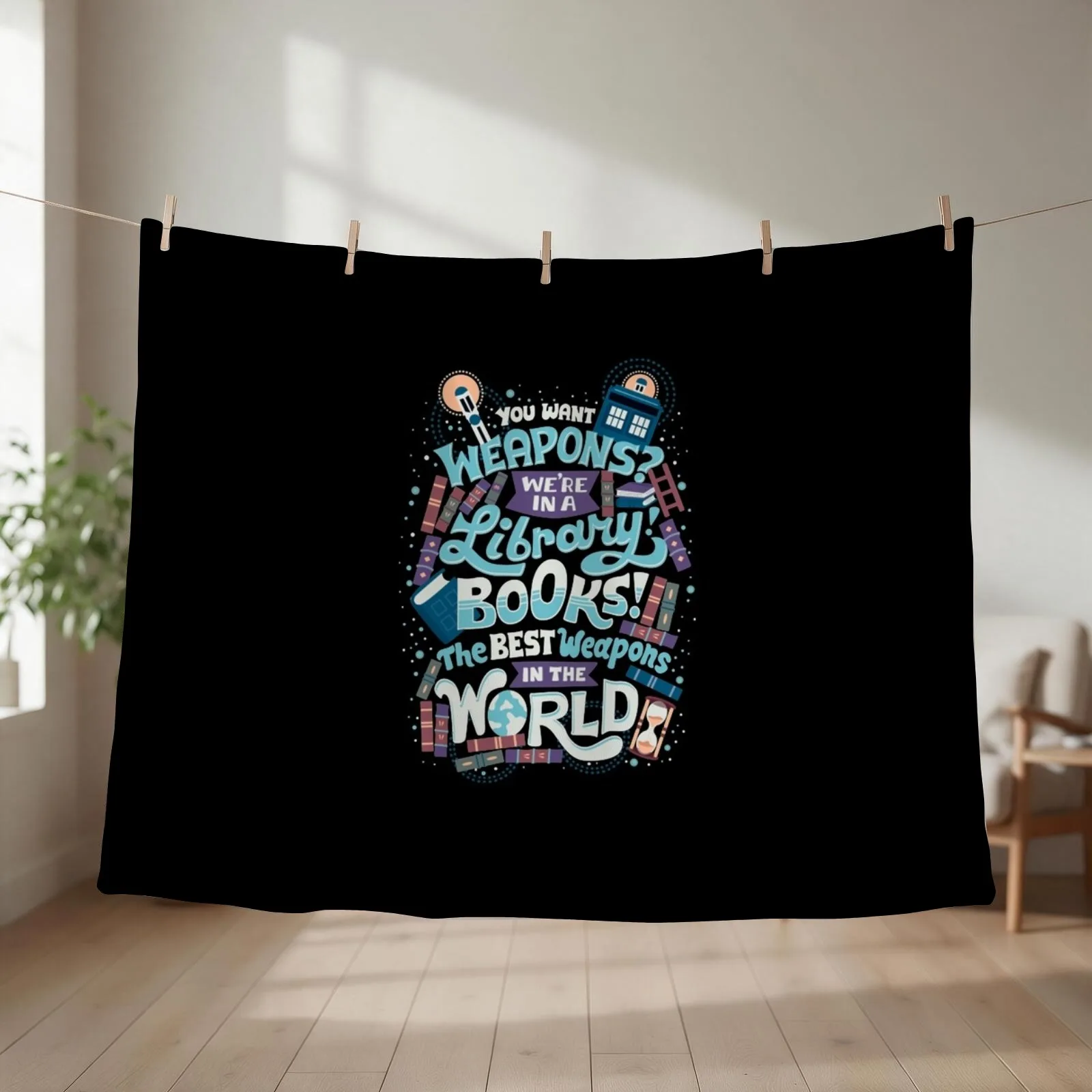 Books are the best weapons Throw Blanket couch cozy soft plush fuzzy picnic outdoor blanket