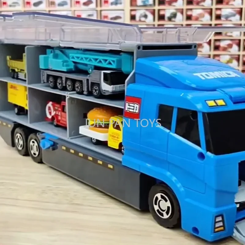 TAKARA TOMY Tomica Blauw Multifunctionele opslagcontainer Transportwagen Speelgoedmotorvoertuig Diecast Model Cadeau voor kinderen Jongens