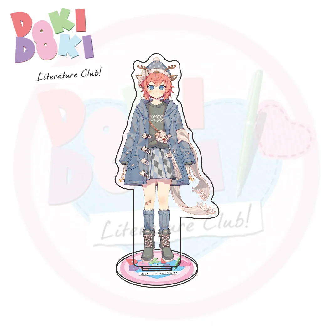 Doki Doki Literature Club Series 2026 New Arrival 15cm Acrylic Stand Monika Natsuki Winter‑Outfit Character Desktop Keychain