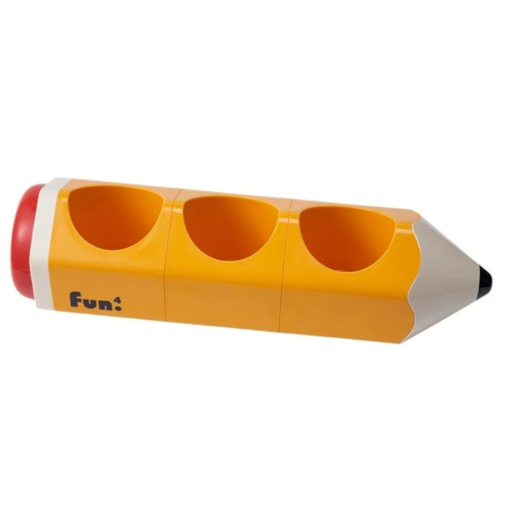 Large Capacity Pencil Shape Pen Holder Plastic Multi-functional Cartoon Pencil Holder Cute with Compartments Desk Organizer