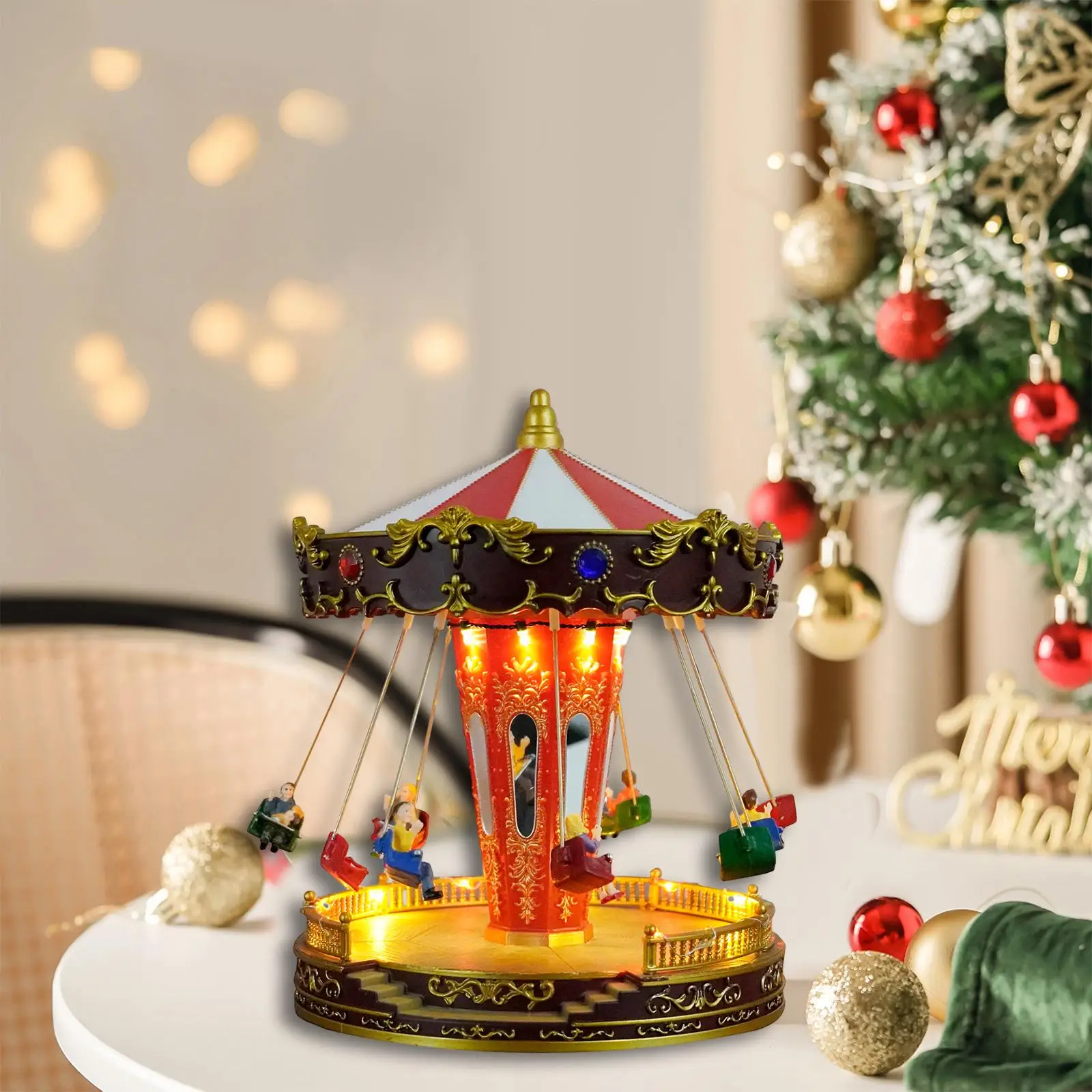 

LED Christmas Carousel Decoration Music Box for Birthday Valentine's Day Mom