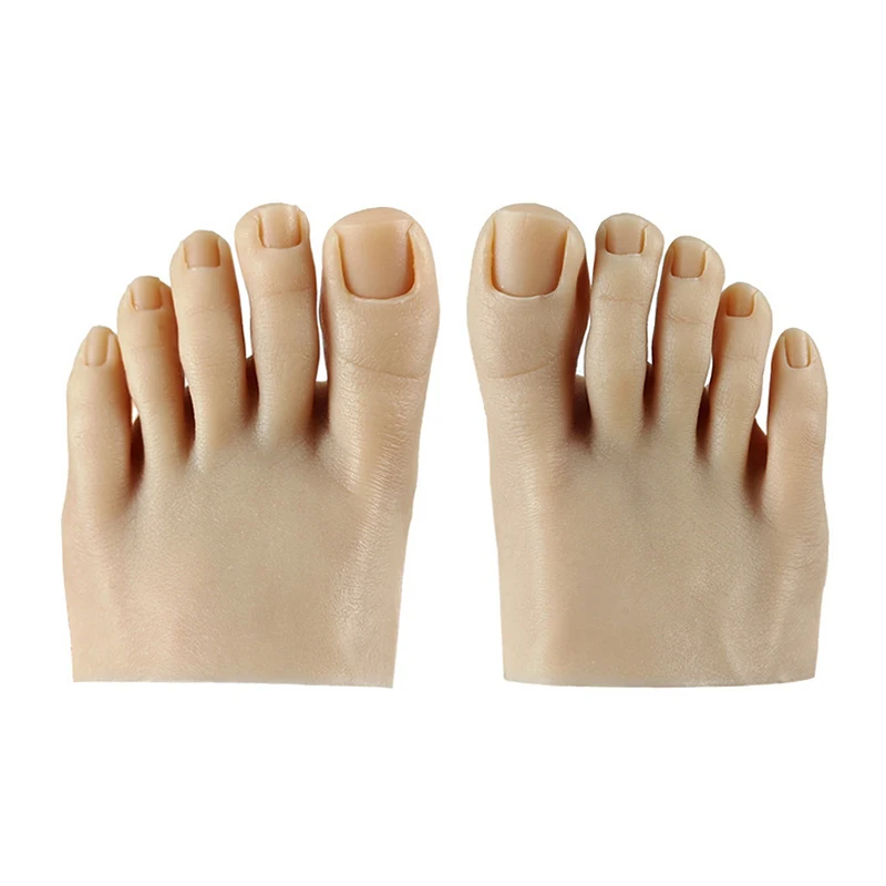 1PC Nail Practice Foot Mannequin with Fake Toes for Pedicure Training Nail Display Silicone Nail Training Foot Fake Model