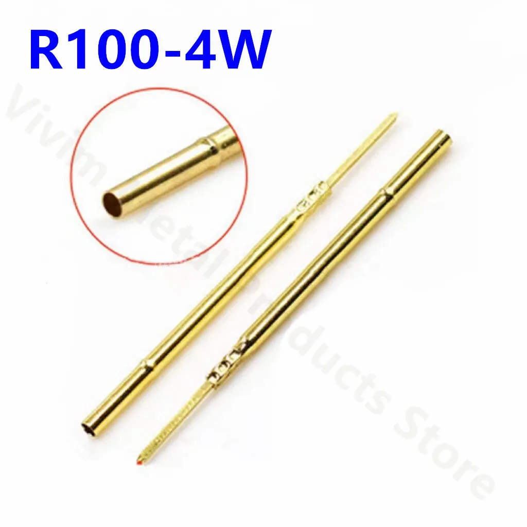 20/100PCS R100-4W Test Pin P100-B1 Receptacle Brass Tube Needle Sleeve Seat Wire-wrap Probe Sleeve 38.3mm Outer Dia 1.67mm