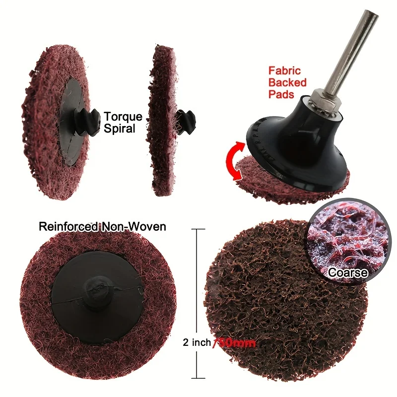30pcs 2 Inch Quick Change Sanding Discs - Durable Nylon for Surface Polishing & Burr Removal - Fine to Coarse Grits,Grinding