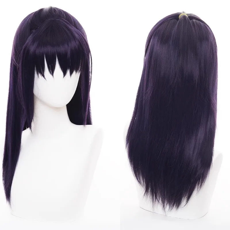 Dokou Style Synthetic Cosplay Wig Inspired By Kuga-Kimi, Deep Purple Half Up Medium Length Hair for Anime Party Costume
