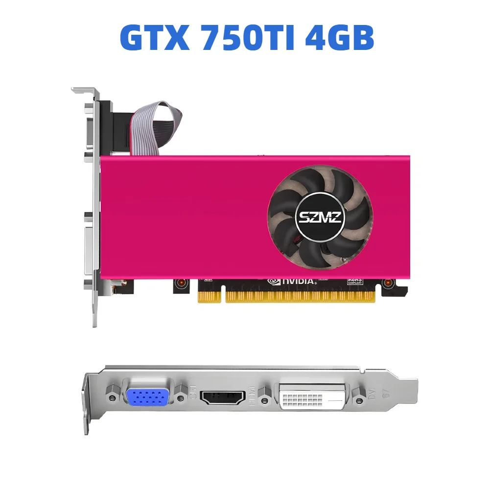 

GTX 750TI 4GB Graphics Card PCI-E 2.0 16X Low Profile Video Card DDR5 Computer Graphics Card HDMI-Compatible Interface 1020MHz