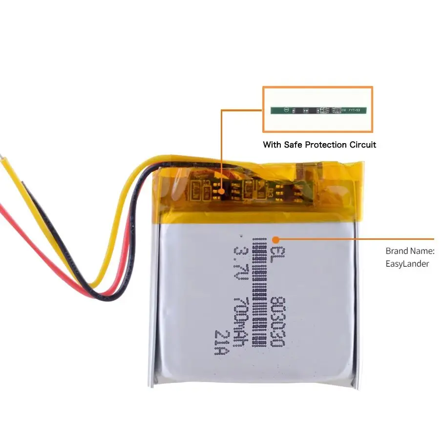 10 개/몫 3 라인 3.7V 603030 600mAh 리튬 이온 폴리머 배터리 303030 403030 503030 703030 803030 903030 103030 123030