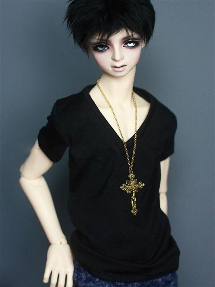 

V-Neck Base Short T-Shirt for BJD 1/6,1/4 MSD,1/3,SD17,Uncle Doll Clothes Custom CMB27