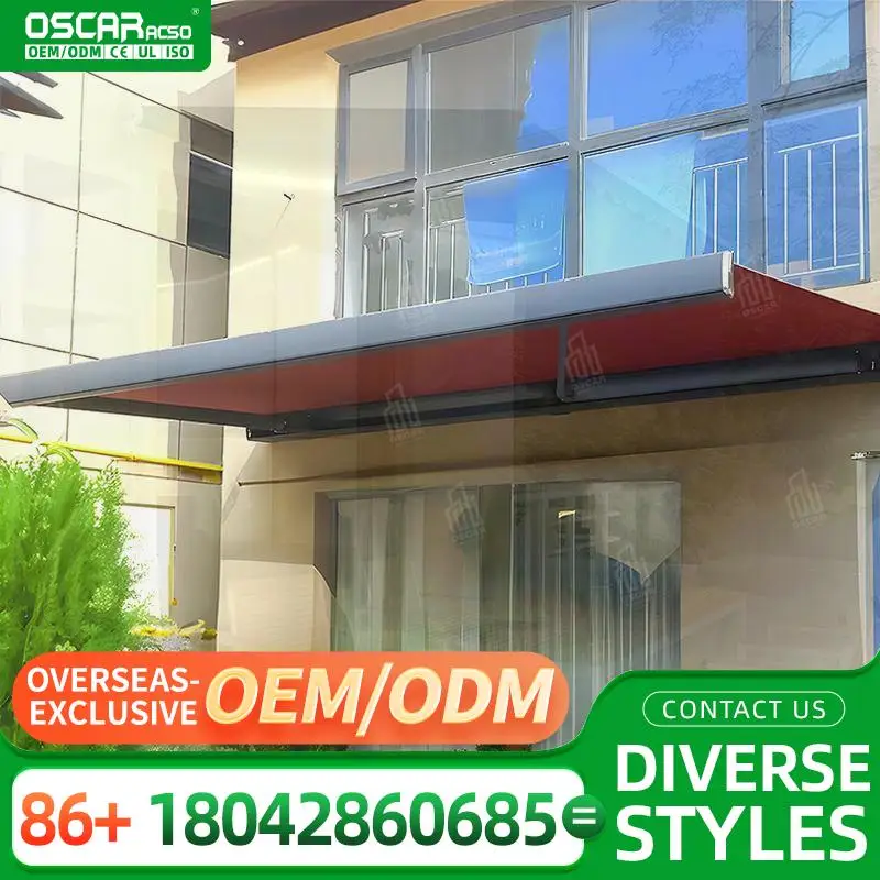 

Outdoor Wall Mounted Electric for Sunshade Windproof Use in Gardens Patios Balconies Shading Shelter Retractable Awning