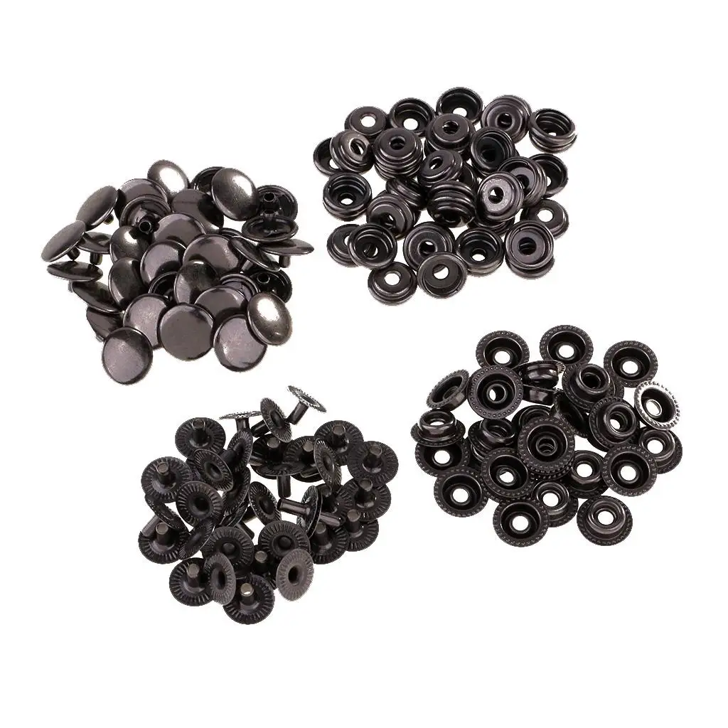 Round Metal Snap Buttons Popper Stud Fasteners for Clothes DIY Leather Art and Sewing Craft