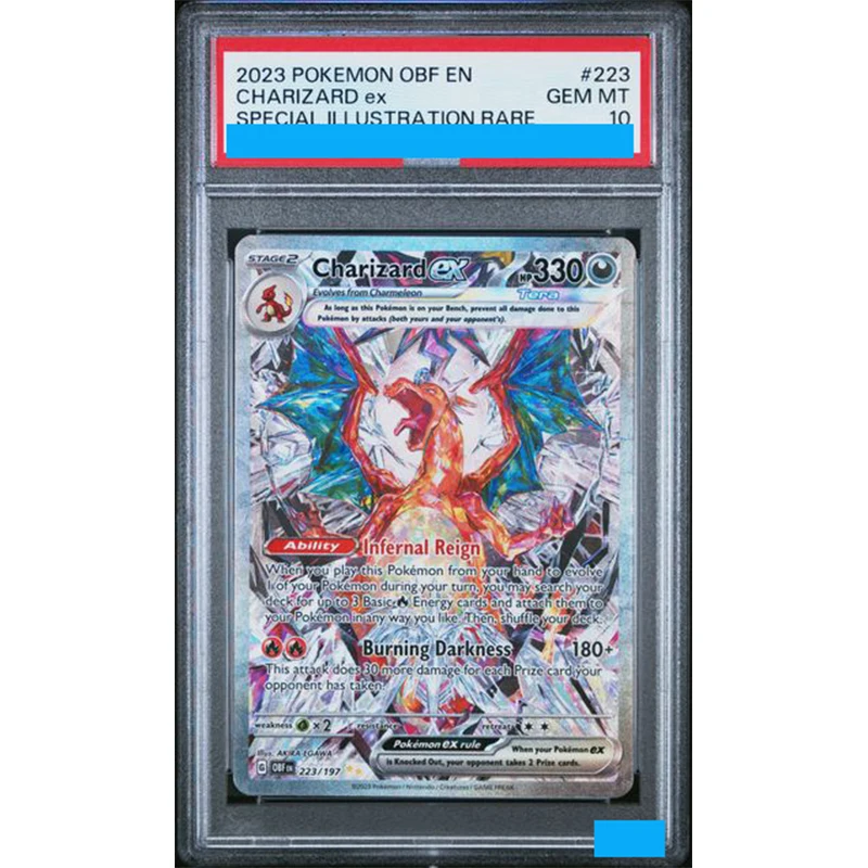 Diy Eglish Pokemon Ptcg Rating Card Obf Paf Obsidian Flames Paldean Fates Charizard Ex 223/197 234/091 Gem Mt 10 Card Game Toys