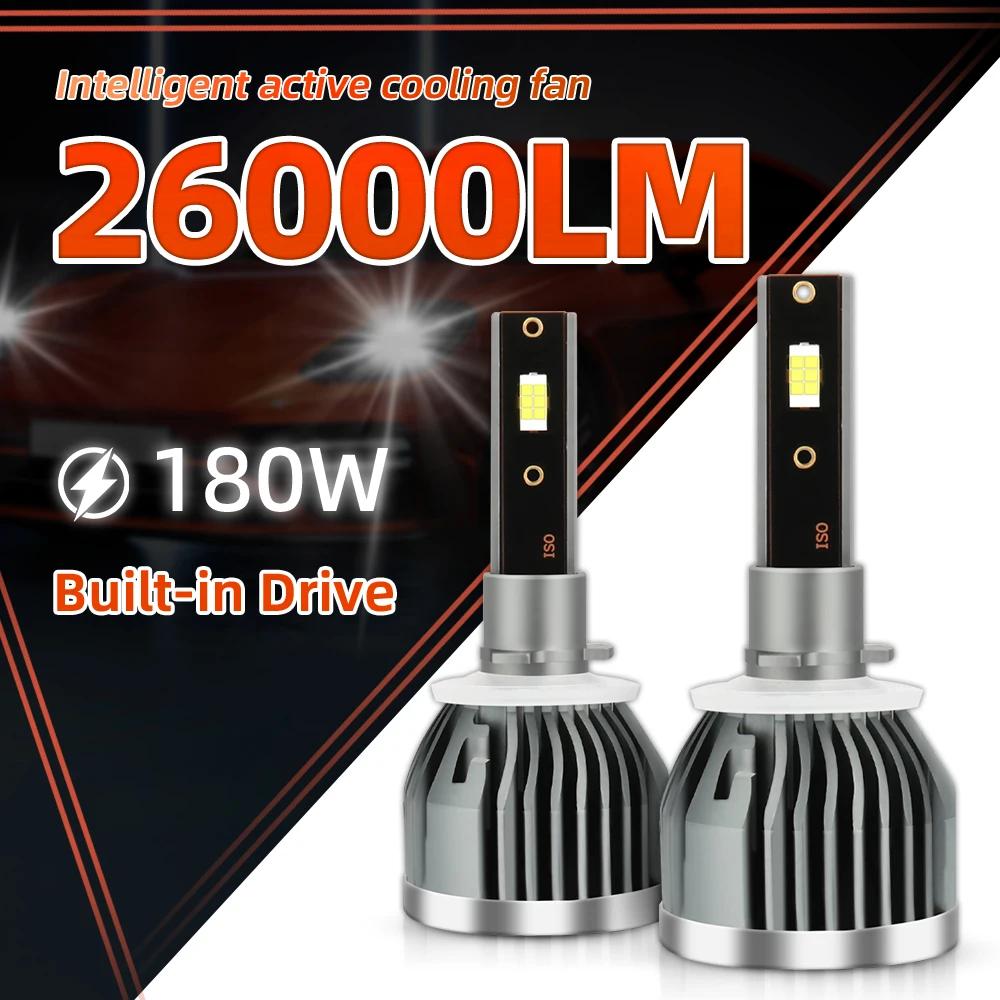 

180W 26000LM H7 H4 H1 H8 H11 LED Light H7 Car Headlight Bulbs H3 Fog Auto Lamp 6000K 3570 9004 9005 9006 9007 9008 H13 12V Turbo