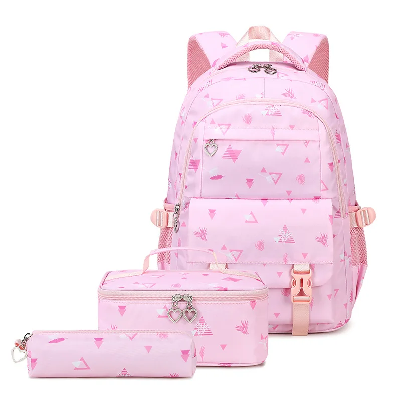 3 pz/set borsa da scuola per ragazze zaino per bambini zainetto scuola per adolescenti bambino con scatola per il pranzo astuccio per bambini borsa