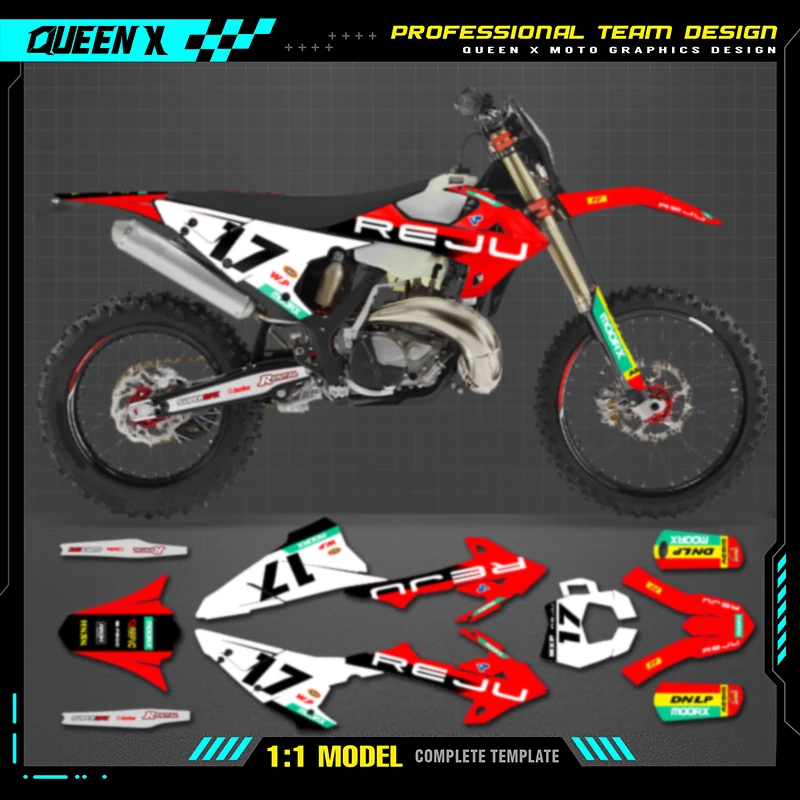 Queen X MOTOR Custom Team Graphics Backgrounds Decals  Stickers Kit For GASGAS GAS GAS Rieju 008