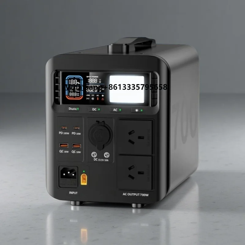 

Fast Charging 700W 1200W Output Power Station LiFePO4 Battery Solar Generator Portable Power Station Bank for Outdoors