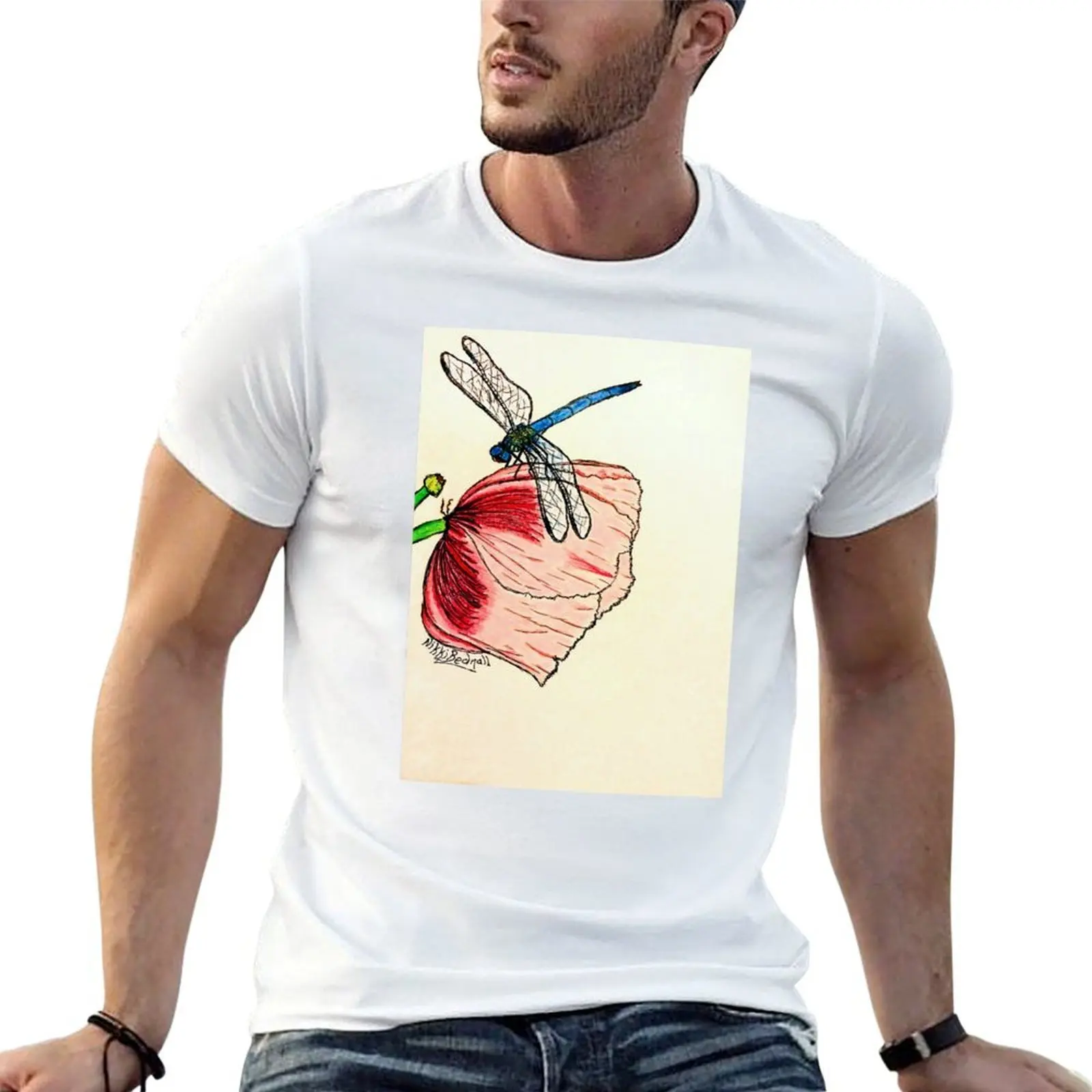 t dark cotton cotton funny Dragonfly shirt Pink T-Shirt man on Flower t pack t humor shirts shirt