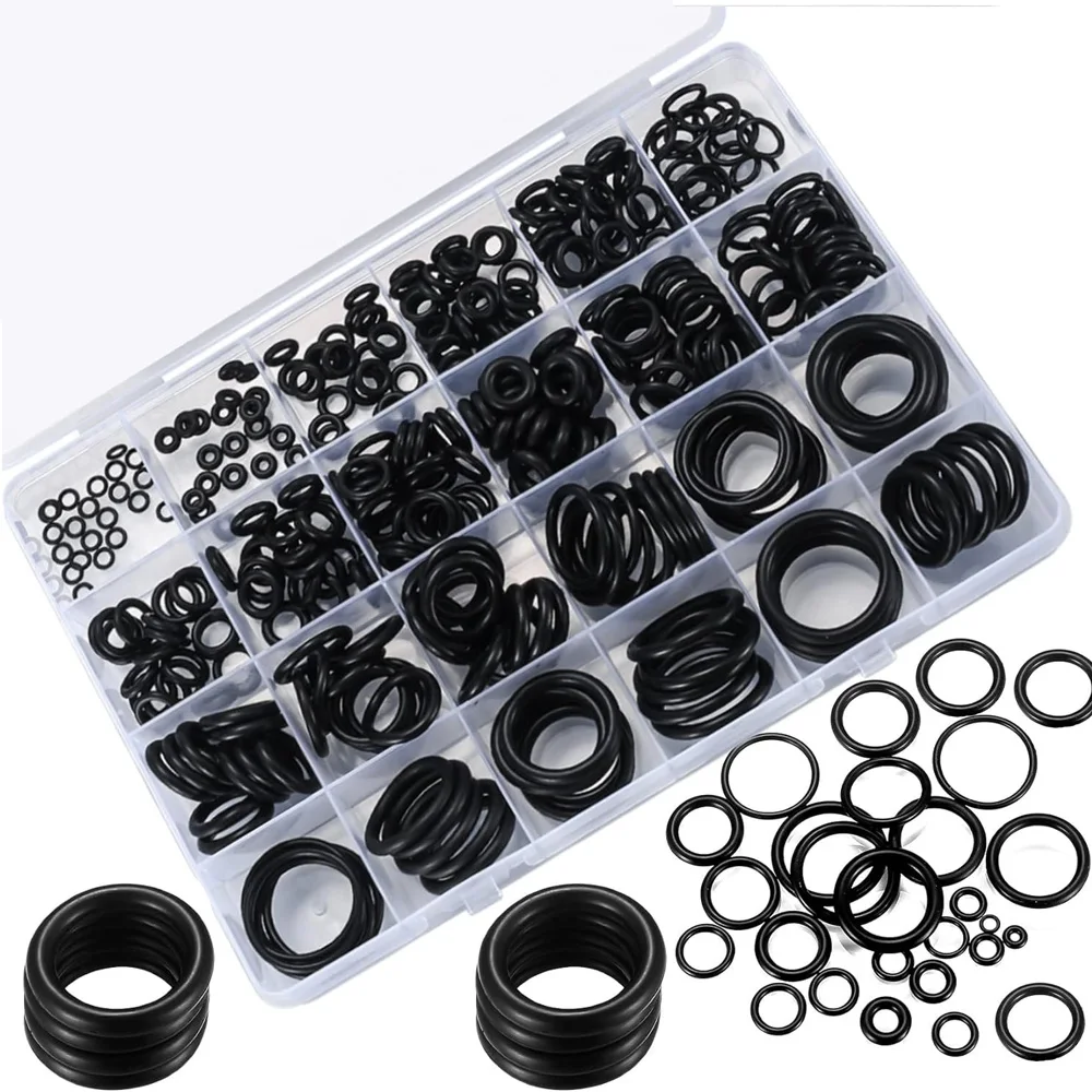 O Ring Assortment Kit, Rubber Washer Orings, 24 Sizes Pressure Washer O Ring Kit for Faucet, Hose, Car, Air Gas Plumbing Sealing