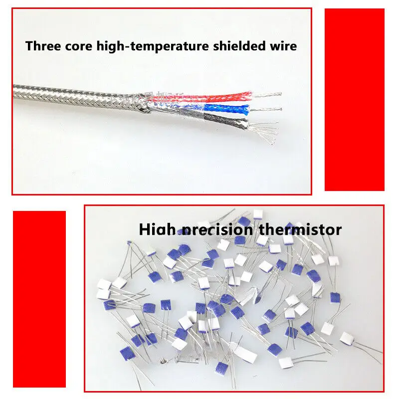 Pt100 sensor suhu tipe probe suhu tinggi isolasi serat kaca