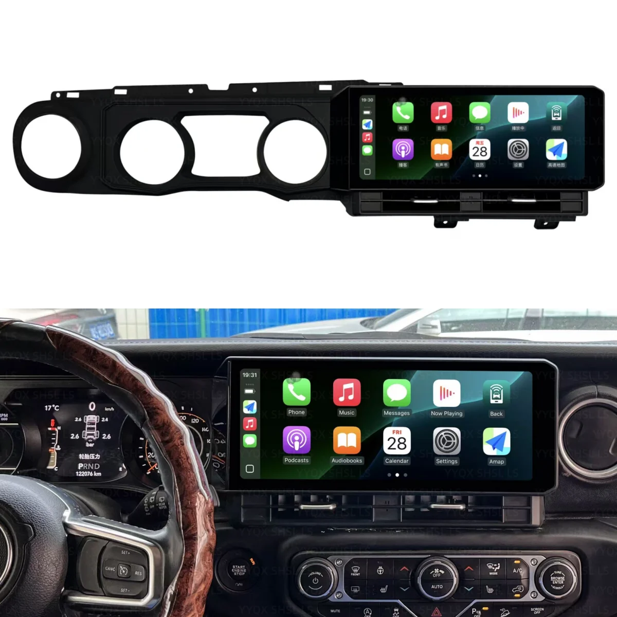 For Jeep Wrangler 2018-2022 Android Wireless CarPlay  QLED Screen  Stereo GPS Navigation Car Radio Multimedia Player 4G WIFI